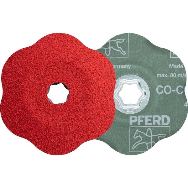 Pferd COMBICLICK CONTOUR Fiber Disc, 5'' Dia, 60 Grit, Ceramic oxide CO-COOL 40800 - main